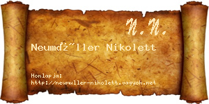 Neumüller Nikolett névjegykártya