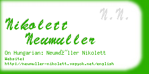 nikolett neumuller business card